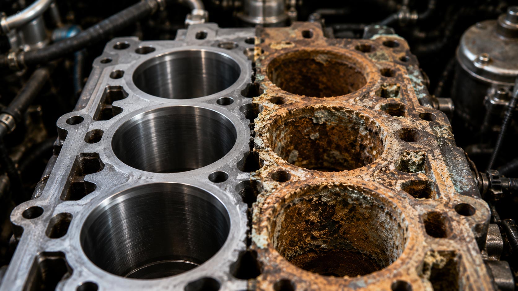 Détartrage de la chemise d'eau du moteur