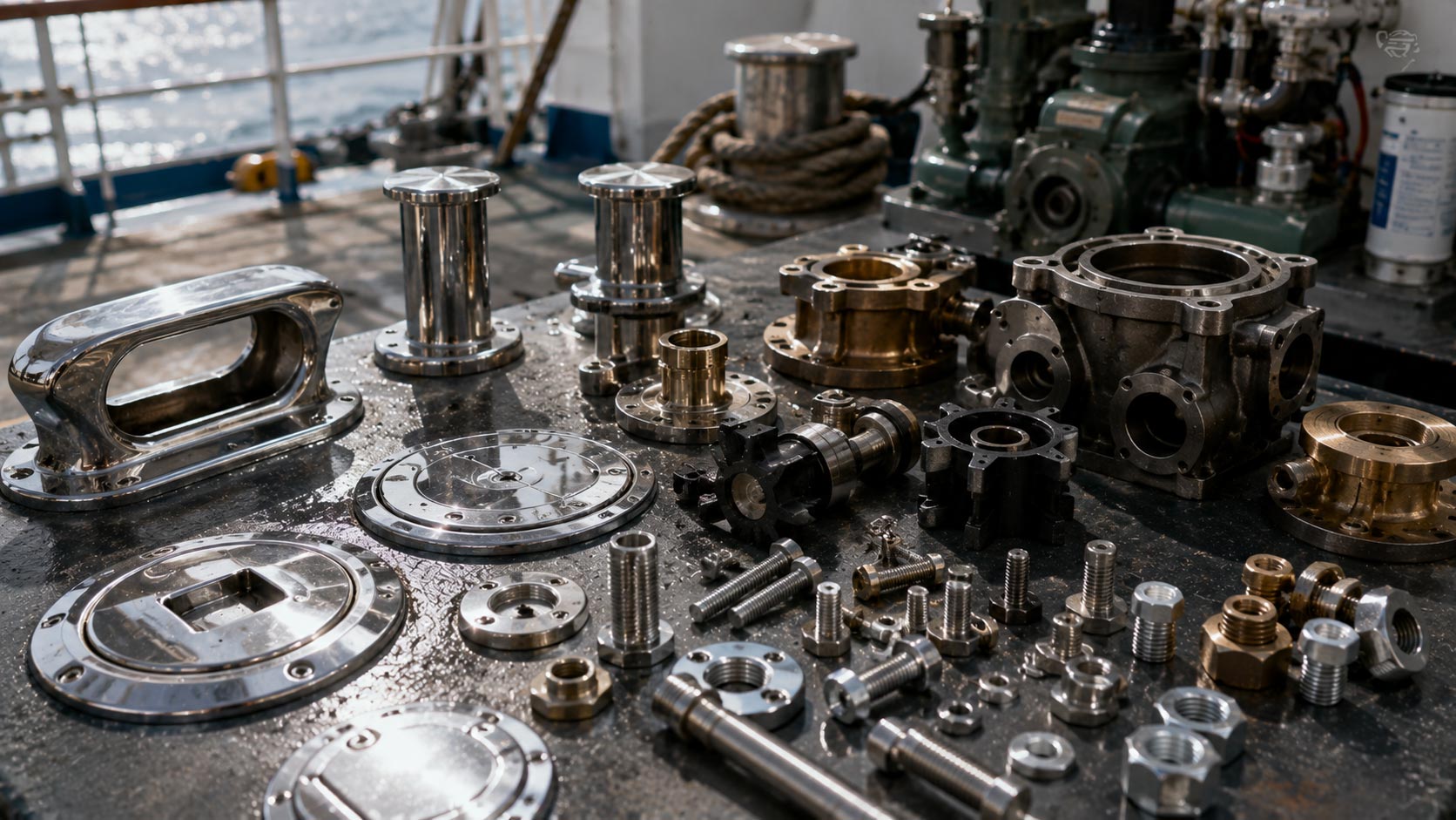 Accessoires de pont marins et pièces de moteur