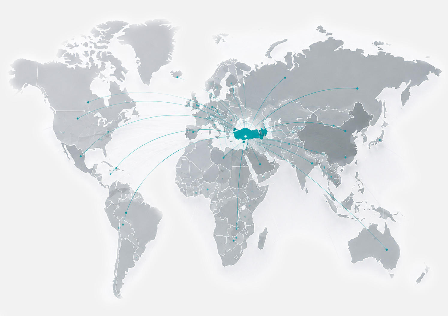 Карта мира, показывающая страны, в которые Euromaster осуществляет экспорт